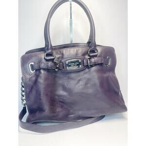 Michael Kors Large Leather Satchel Shoulder Bag – Purple